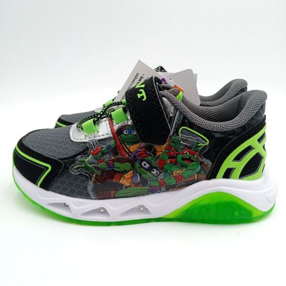 Teenage Mutant Ninja Turtles Shoes‎ Gray Green Boys' Light-Up Sneakers - size 12